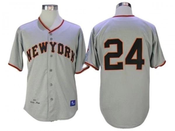 San Francisco Giants #24 Willie Mays Gray 1951 Throwback Jersey by My Store