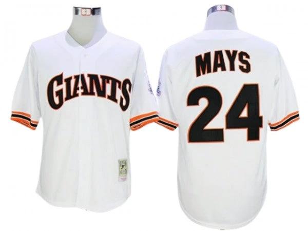 San Francisco Giants #24 Willie Mays White 1951 Throwback Jersey by My Store