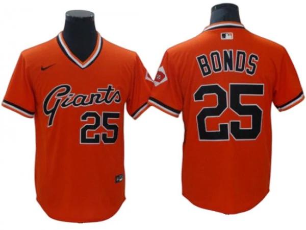 San Francisco Giants #25 Barry Bonds Orange Cooperstown Jersey by My Store