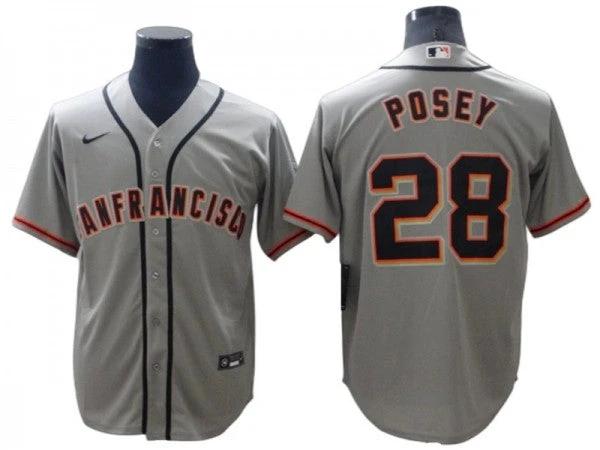 San Francisco Giants #28 Buster Posey Gray Road Cool Base Jersey by My Store