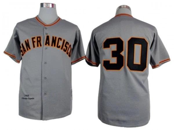 San Francisco Giants #30 Orlando Cepeda Gray 1962 Throwback Jersey by My Store