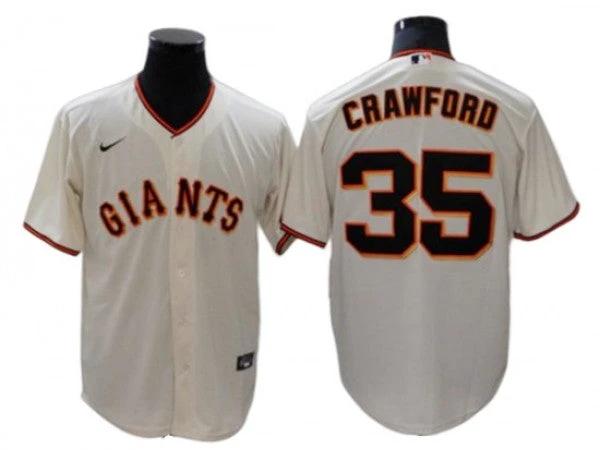 San Francisco Giants #35 Brandon Crawford Cream Home Cool Base Jersey by My Store