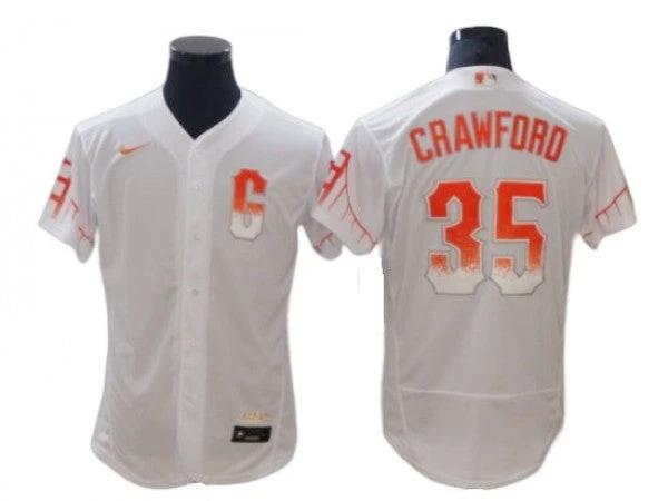 San Francisco Giants #35 Brandon Crawford White City Connect Flex Base Jersey by My Store