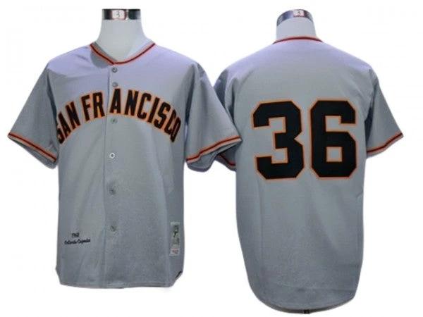 San Francisco Giants #36 Gaylord Perry Gray 1962 Throwback Jersey by My Store