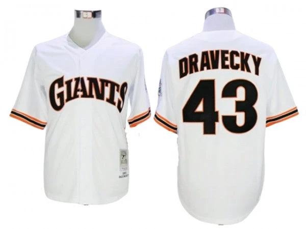 San Francisco Giants #43 Dave Dravecky White Throwback Jersey by My Store