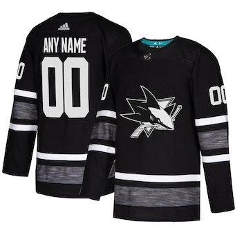 San Jose Sharks Black 2019 NHL All-Star Game Parley Custom Jersey by Hockey David