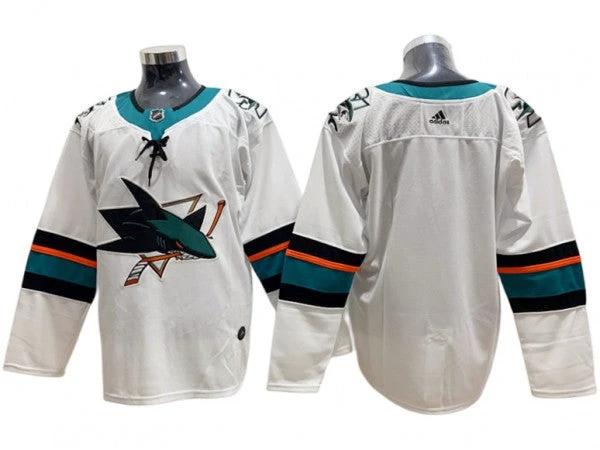 San Jose Sharks Blank White Away Jersey by Hockey David