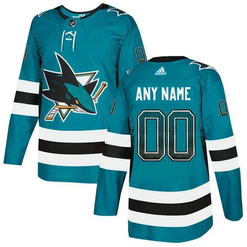 San Jose Sharks Teal Customized Drift Fashion Jersey by Hockey David