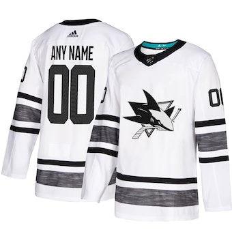 San Jose Sharks White 2019 NHL All-Star Game Parley Custom Jersey by Hockey David