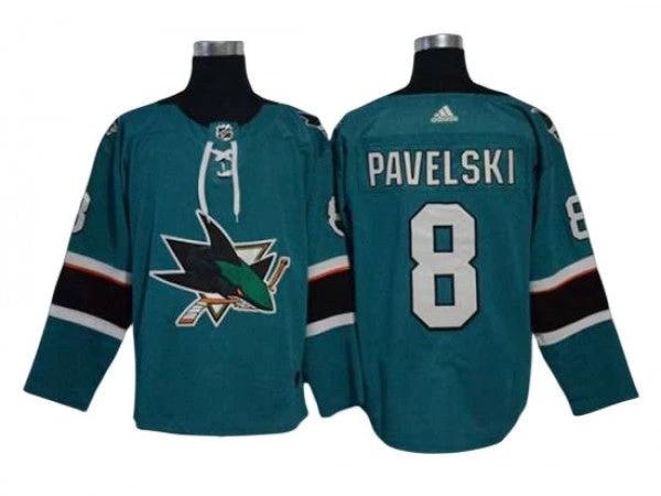 San Jose Sharks #8 Joe Pavelski Teal Home Jersey by Hockey David