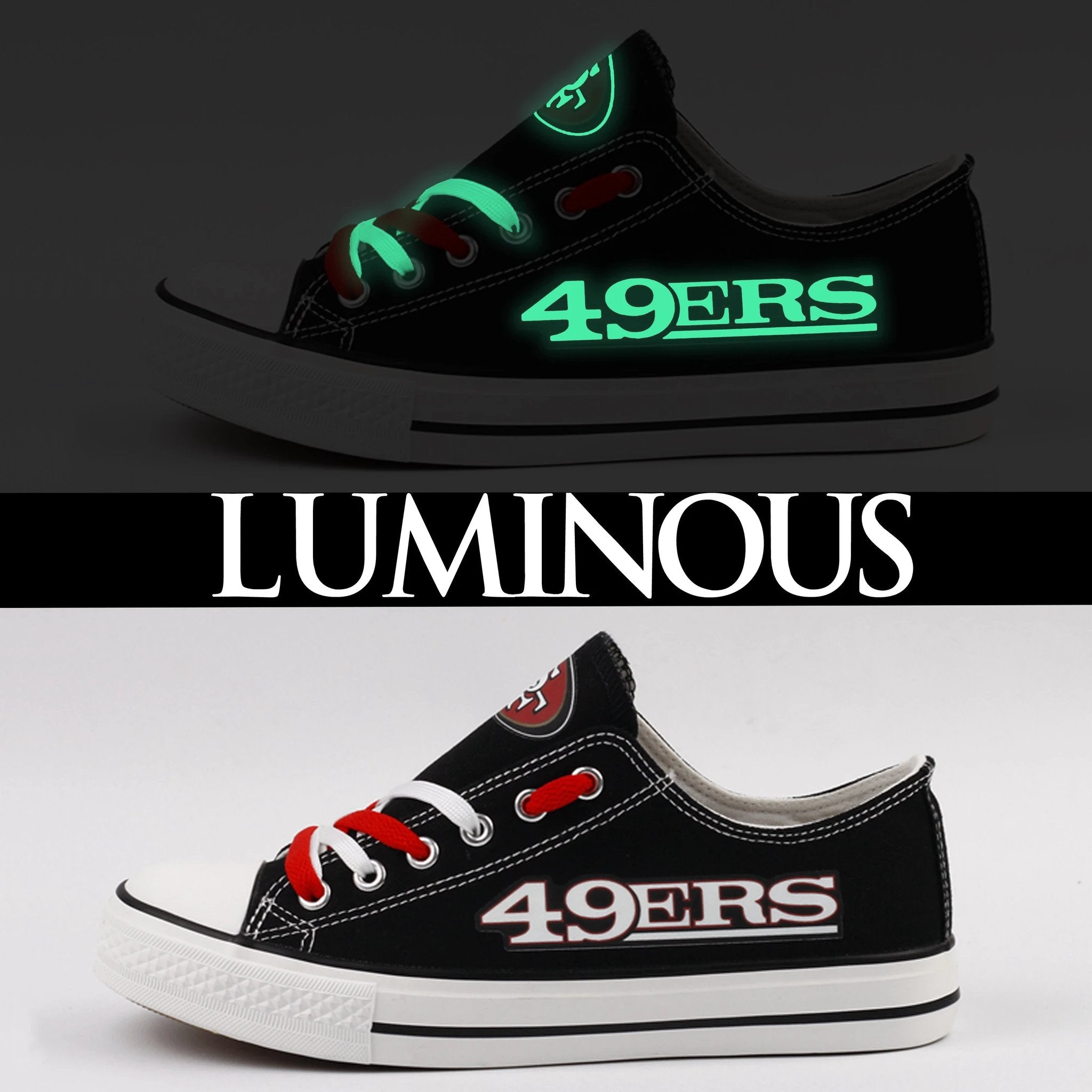 San Francisco 49ers Low Top Canvas Sport Sneakers Shoes For Men Women Fans by Crocs