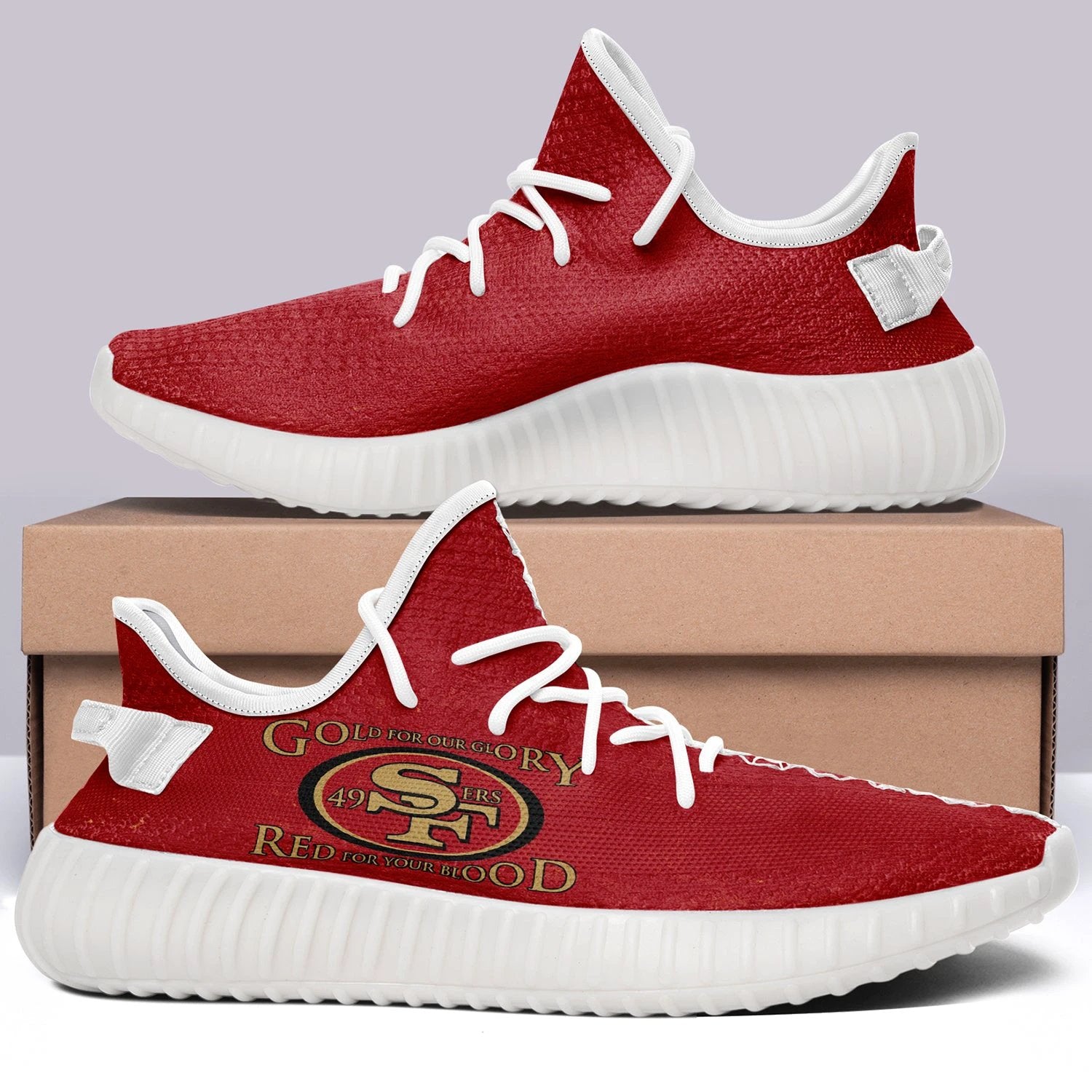 San Francisco 49ers NFL 350v Yeezy Sneakers For Men Women Fans by Crocs