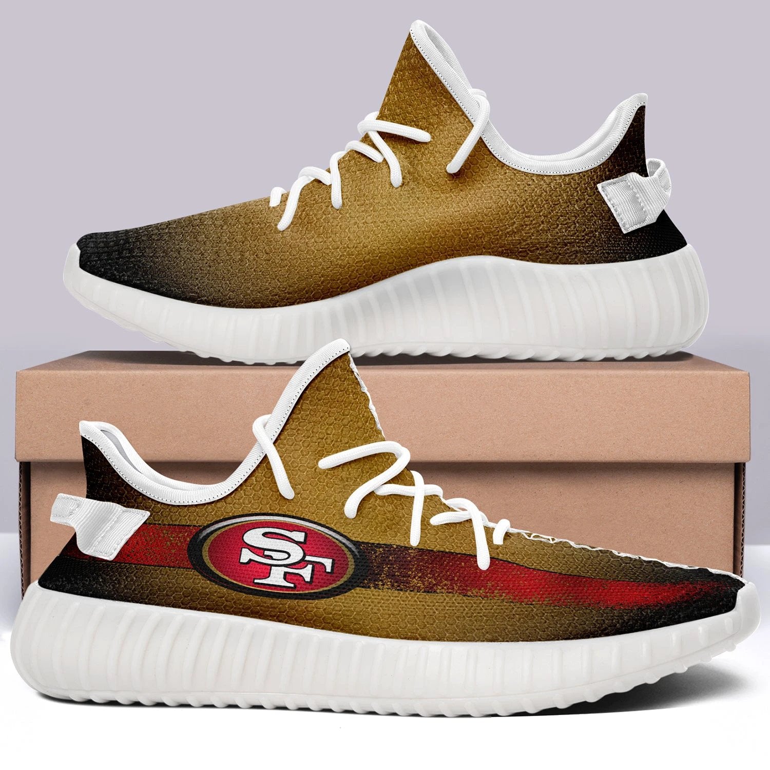 San Francisco 49ers V1 NFL 350v Yeezy Sneakers For Men Women Fans by Crocs