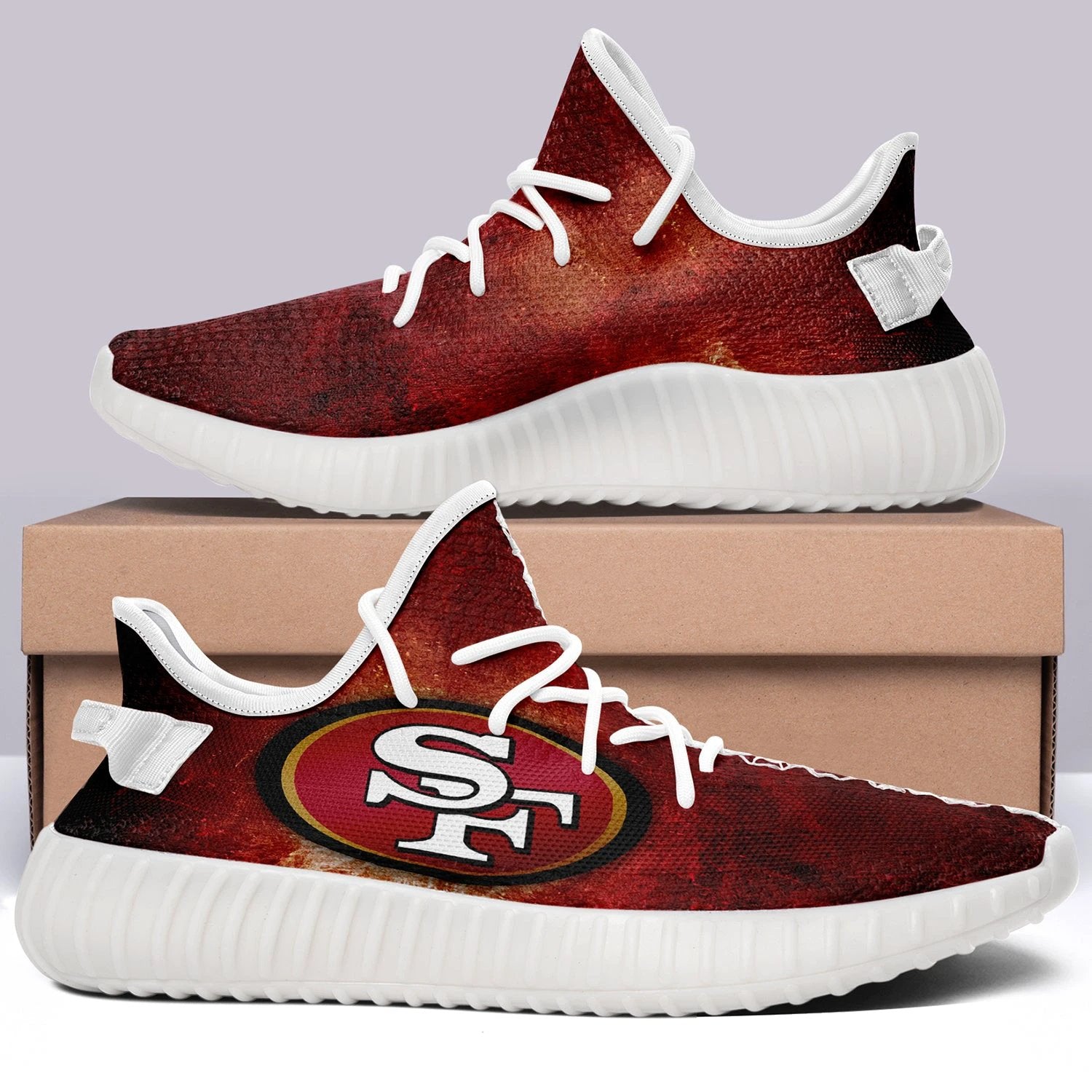 San Francisco 49ers V1 NFL 350v Yeezy Sneakers For Men Women Fans by Crocs