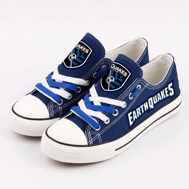 San Jose Earthquakes Low Top Canvas Sport Sneakers Shoes For Men Women Fans by Crocs