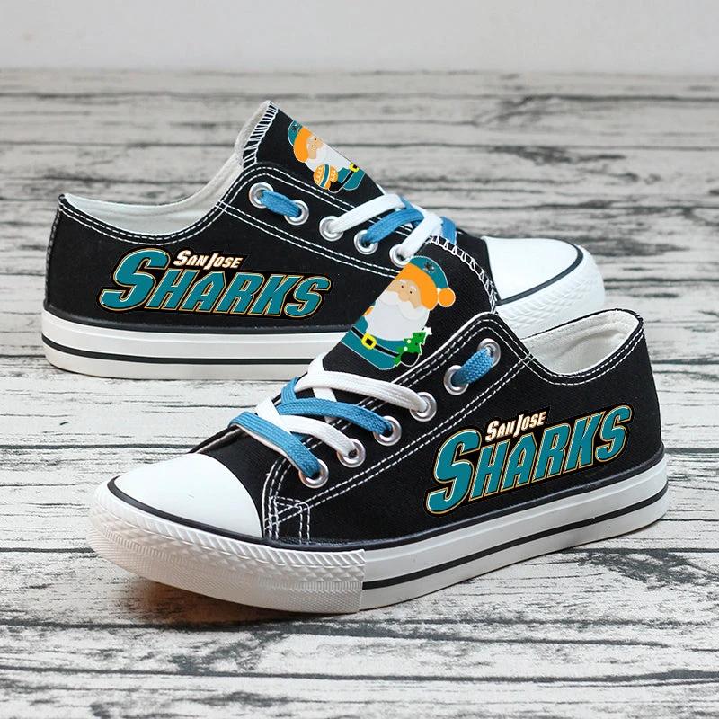 San Jose Sharks Low Top Canvas Sport Sneakers Shoes For Men Women Fans by Crocs