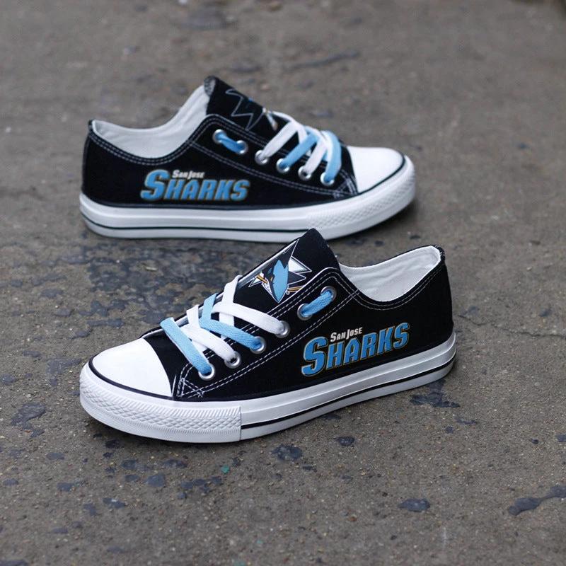 San Jose Sharks Low Top Canvas Sport Sneakers Shoes For Men Women Fans by Crocs