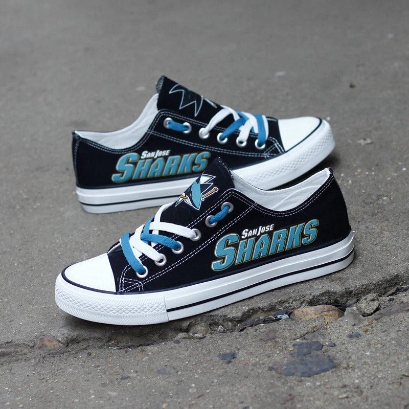 San Jose Sharks Low Top Canvas Sport Sneakers Shoes For Men Women Fans by Crocs