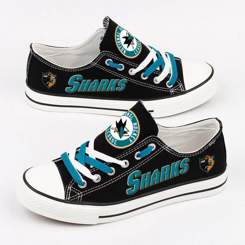 San Jose Sharks Low Top Canvas Sport Sneakers Shoes For Men Women Fans by Crocs