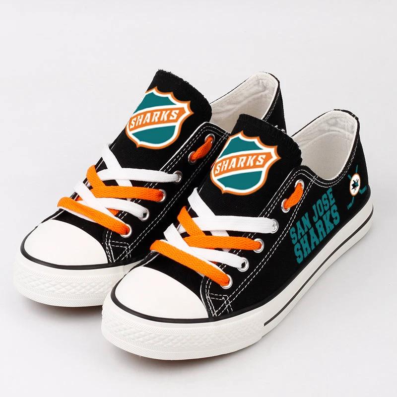San Jose Sharks Low Top Canvas Sport Sneakers Shoes For Men Women Fans by Crocs
