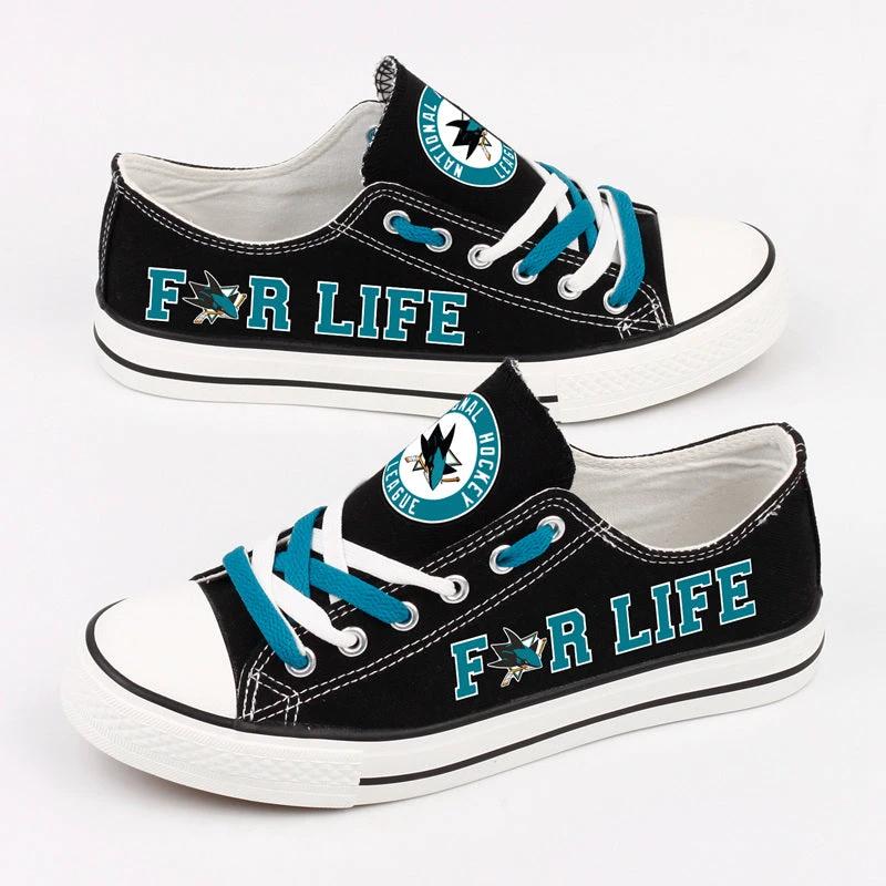 San Jose Sharks Low Top Canvas Sport Sneakers Shoes For Men Women Fans by Crocs