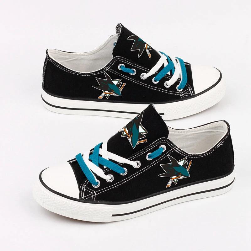 San Jose Sharks Low Top Canvas Sport Sneakers Shoes For Men Women Fans by Crocs