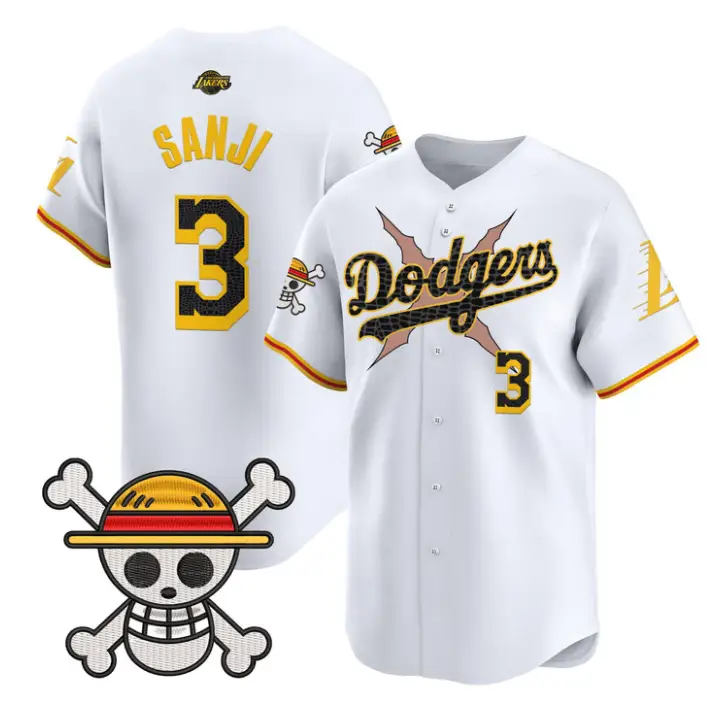 Sanji Jersey #3 Dodgers One Piece Mamba Premier Stitched by My Store
