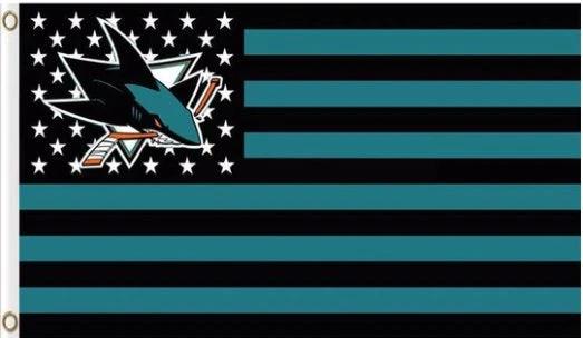 San jose Sharks Star and Stripes Flag 3X5Ft Polyester Digital Print Banner USA by flagsjustdoit