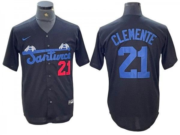 Santurce Crabbers #21 Roberto Clemente Gray Baseball Jersey by My Store
