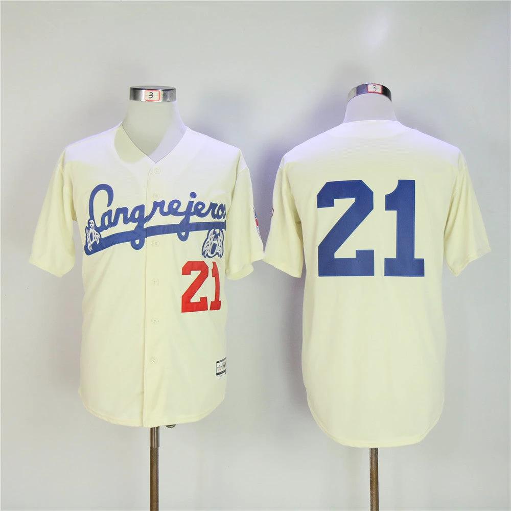 Santurce Crabbers #21 Roberto Clemente Movie Baseball Jersey Cream by My Store
