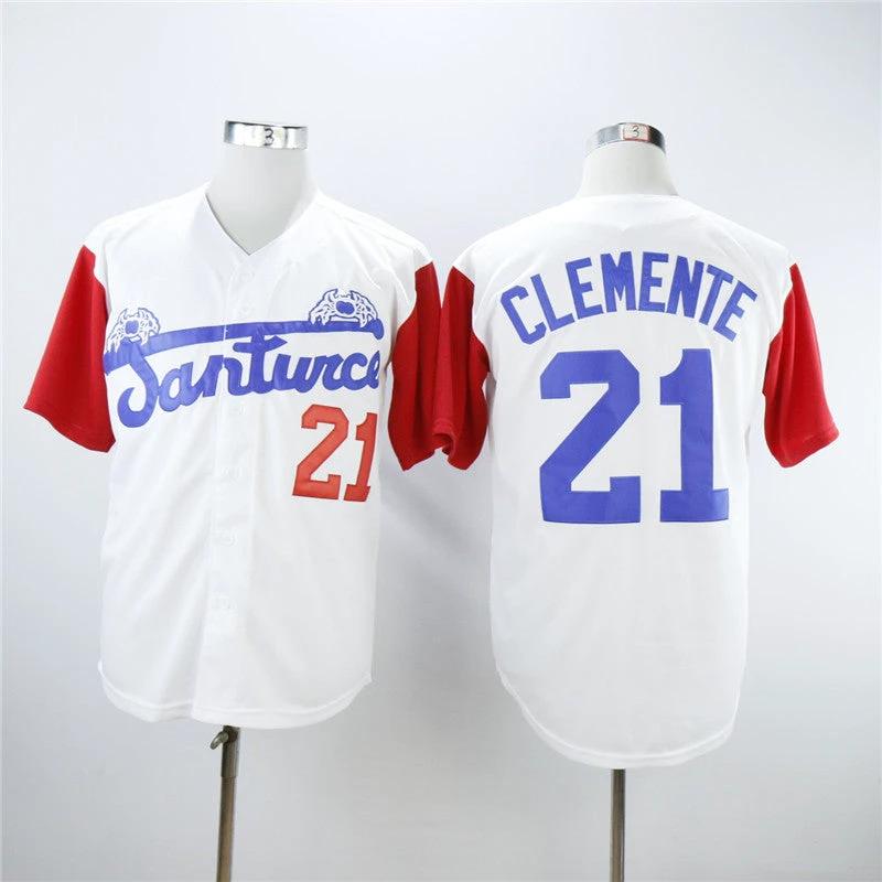 Santurce Crabbers #21 Roberto Clemente Movie Baseball Jersey White by My Store
