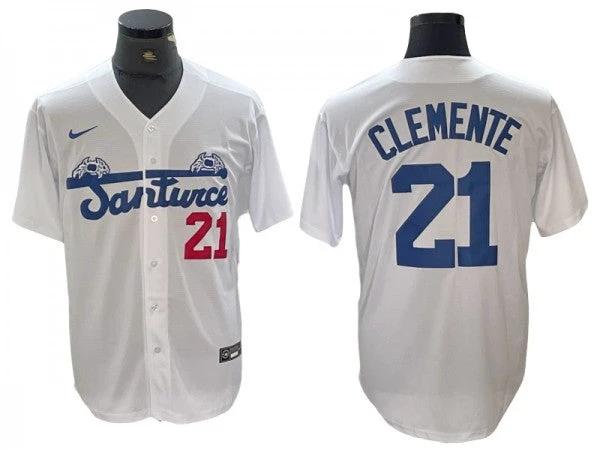 Santurce Crabbers #21 Roberto Clemente White Jersey by My Store