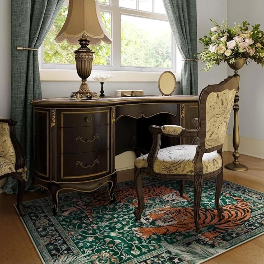 Savage Grace Tiger Tapestry Carpet Rug by Casa & Beyond