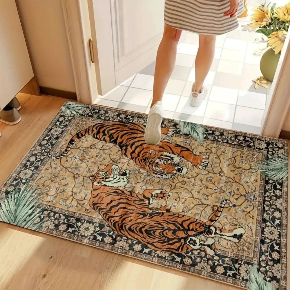 Savage Grace Tiger Tapestry Carpet Rug by Casa & Beyond