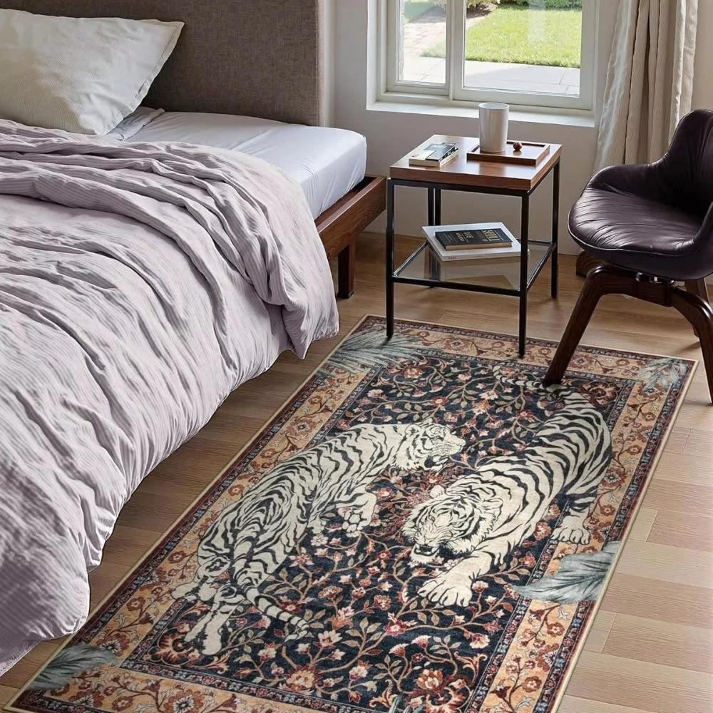 Savage Grace Tiger Tapestry Carpet Rug by Casa & Beyond