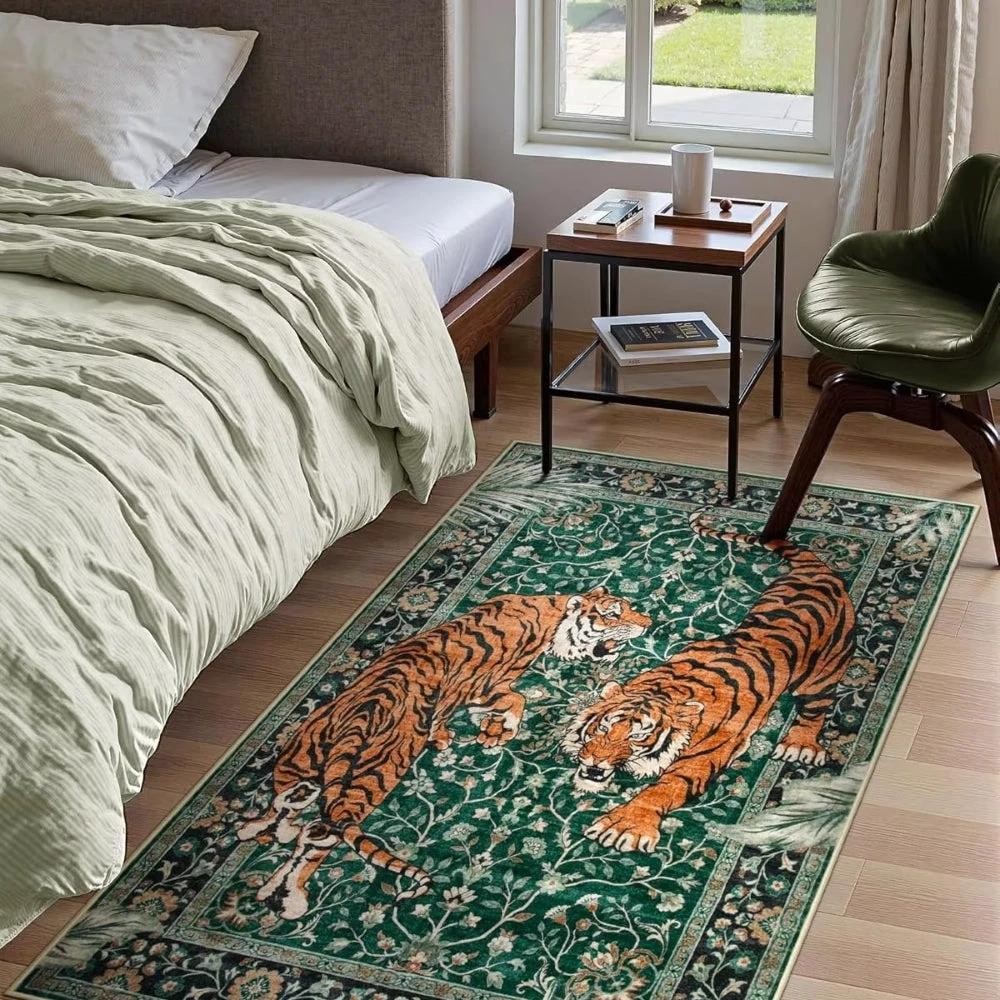 Savage Grace Tiger Tapestry Carpet Rug by Casa & Beyond