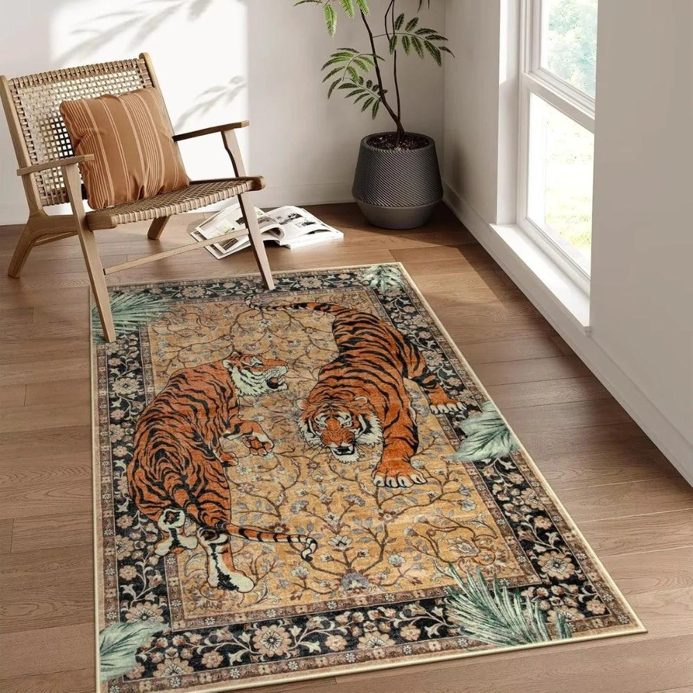 Savage Grace Tiger Tapestry Carpet Rug by Casa & Beyond