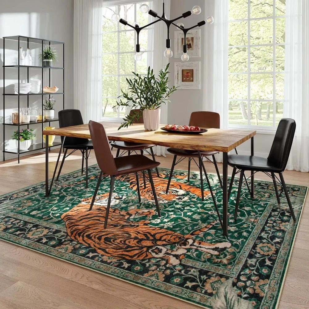 Savage Grace Tiger Tapestry Carpet Rug by Casa & Beyond