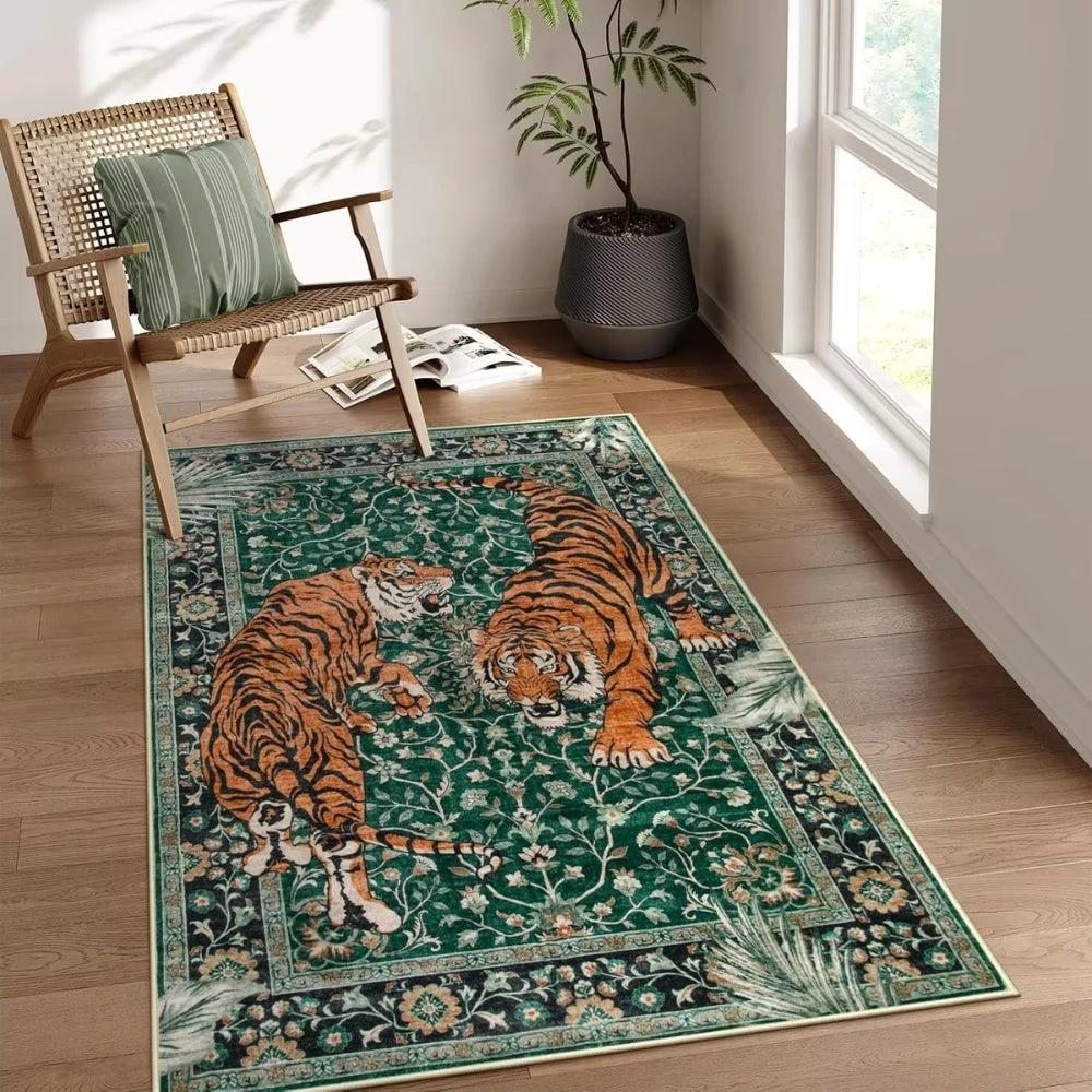 Savage Grace Tiger Tapestry Carpet Rug by Casa & Beyond