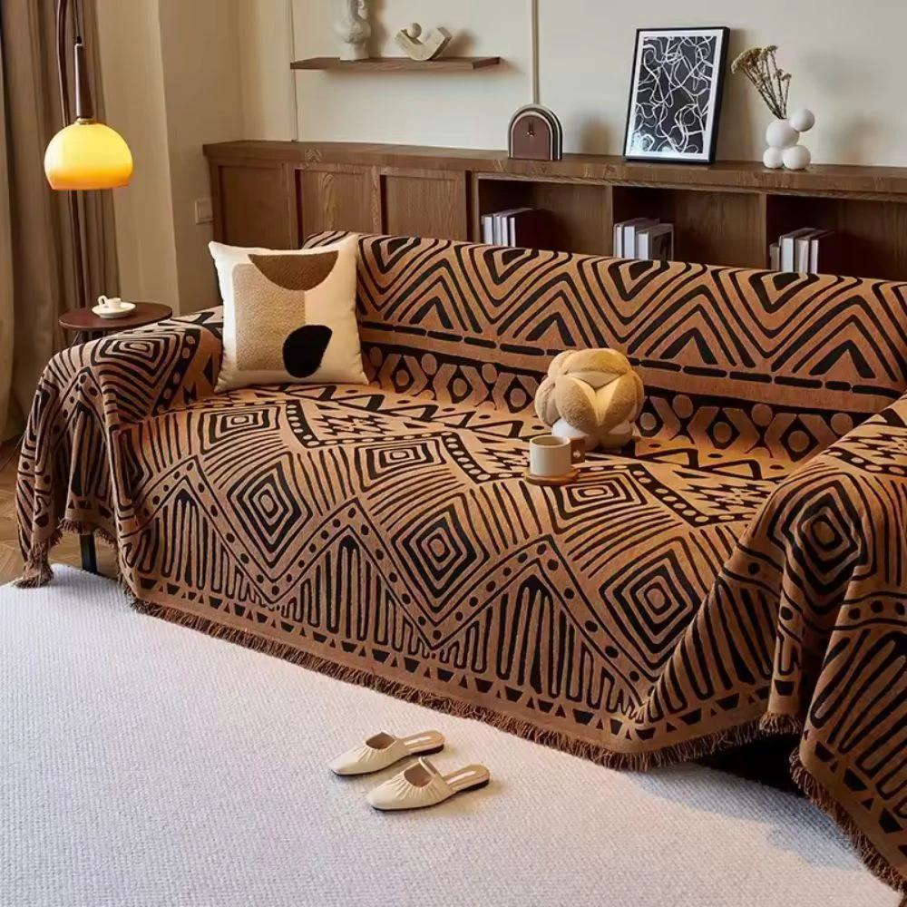Savanna Geo Chenille Sofa Cover by Casa & Beyond