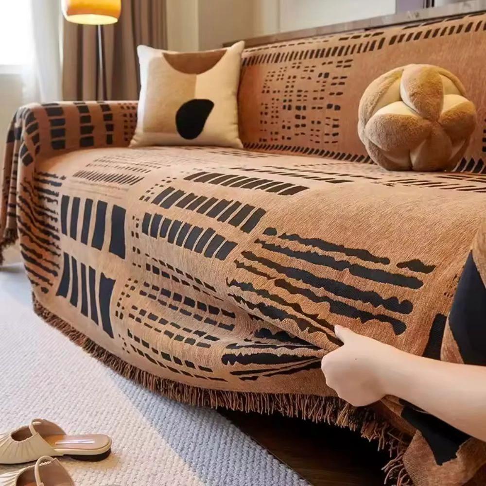 Savanna Geo Chenille Sofa Cover by Casa & Beyond