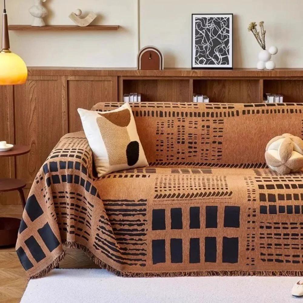 Savanna Geo Chenille Sofa Cover by Casa & Beyond