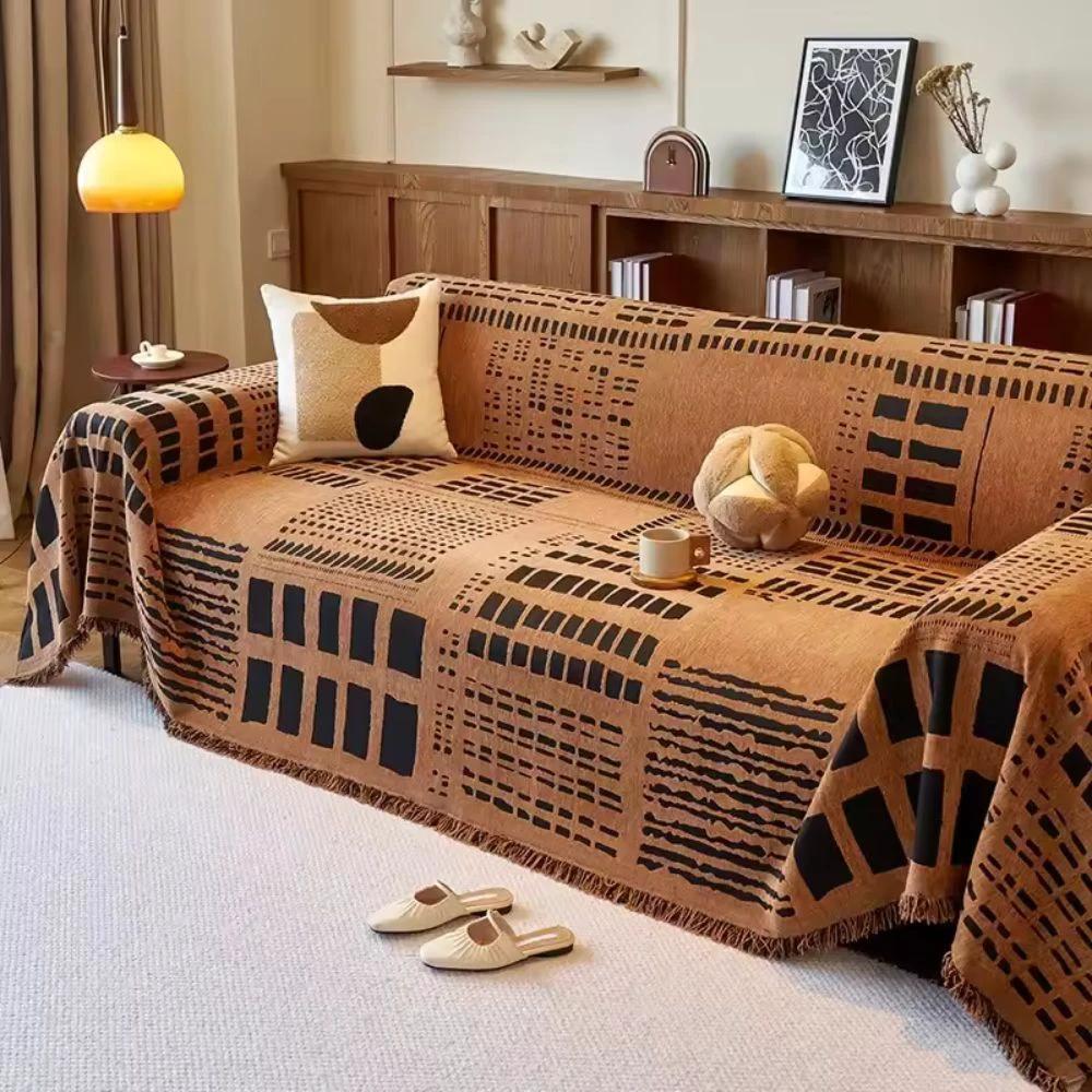 Savanna Geo Chenille Sofa Cover by Casa & Beyond