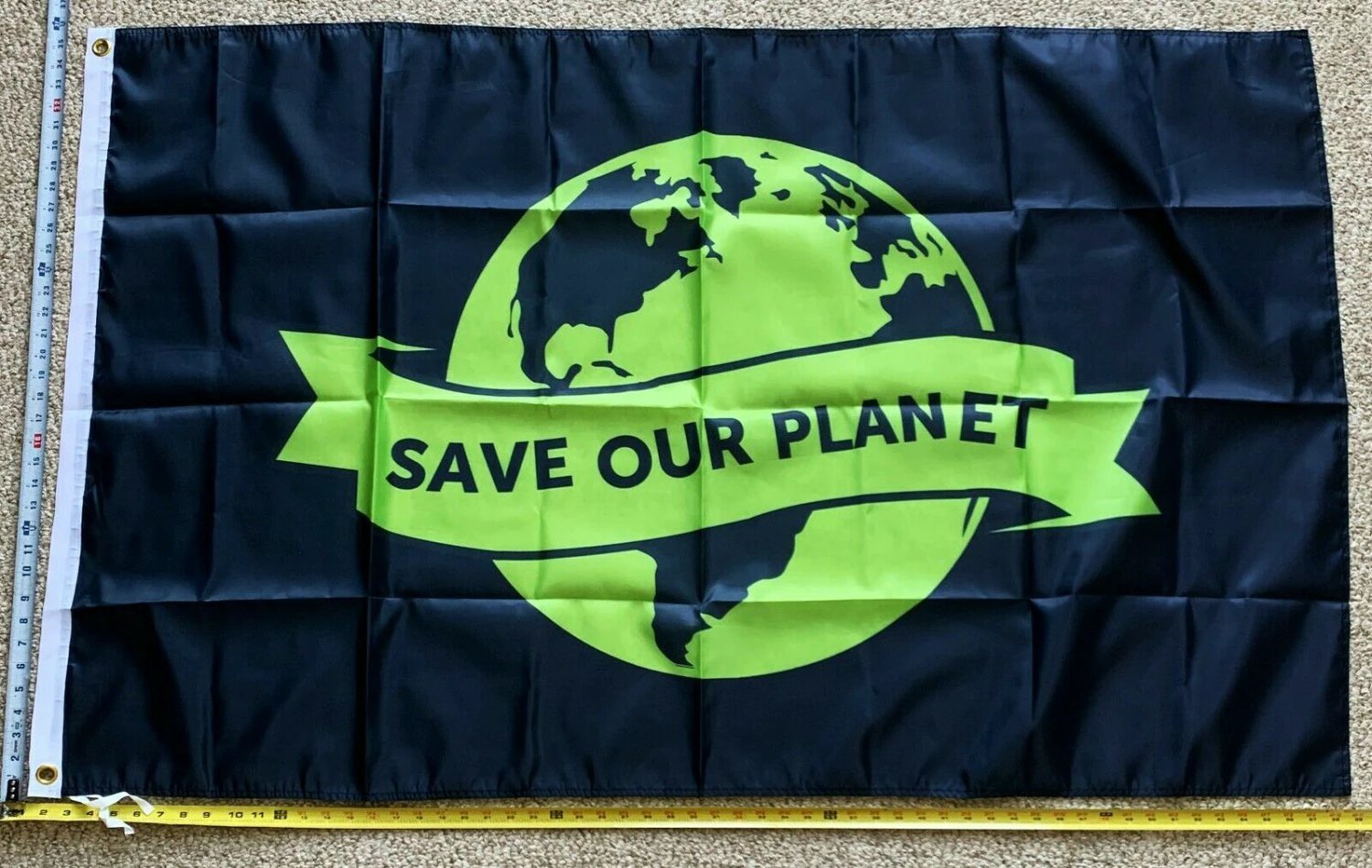 Save The Earth Flag Save Our P Renewable Love Sign USA Poster 3x5' by flagsjustdoit