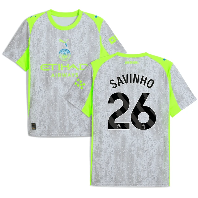 Sávinho 26 Manchester City 2025-26 Third Men Jersey – Gray by Soccer Jersey