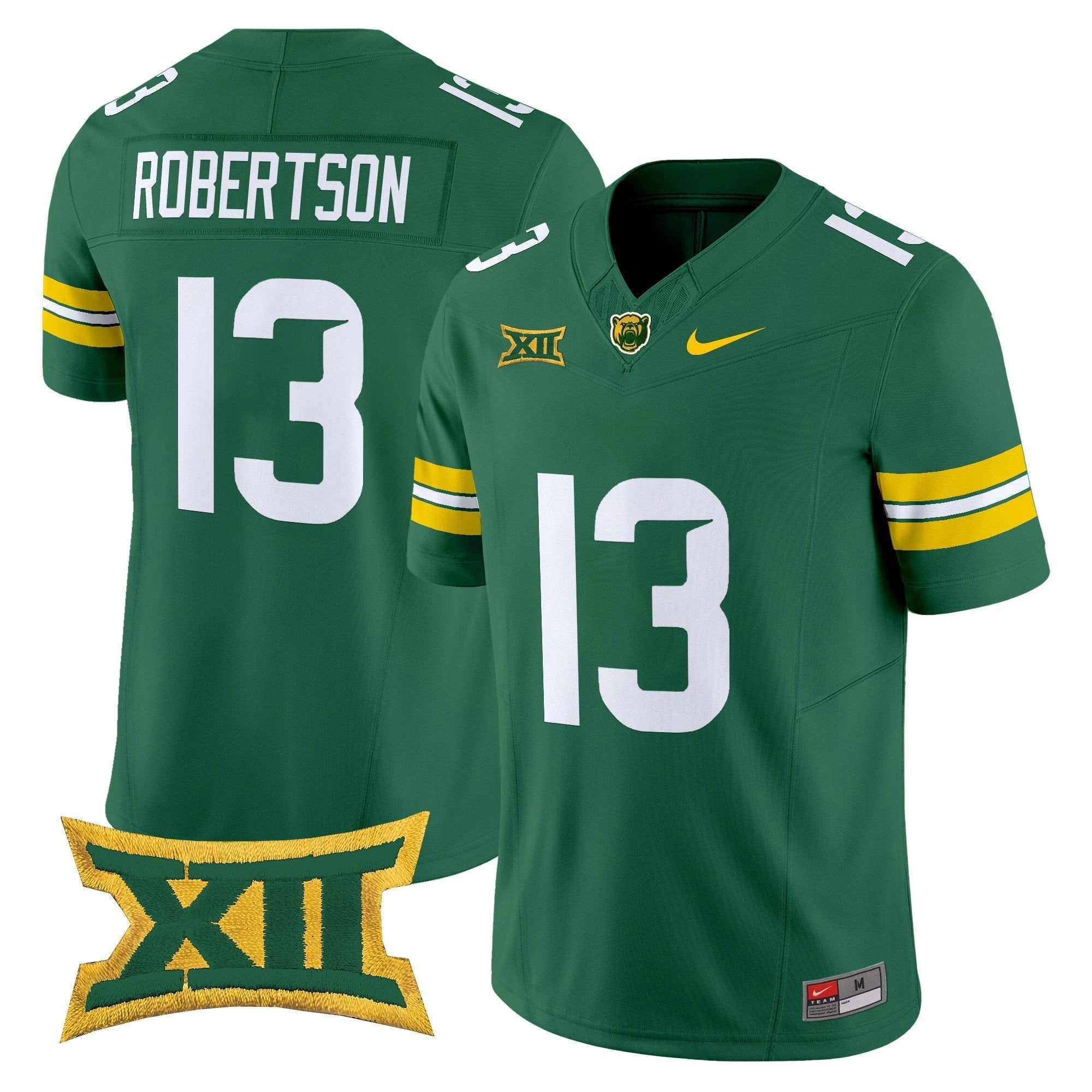 Sawyer Robertson Jersey #13 Baylor Bears 2025 Stitched Green by NCAA Football Jersey