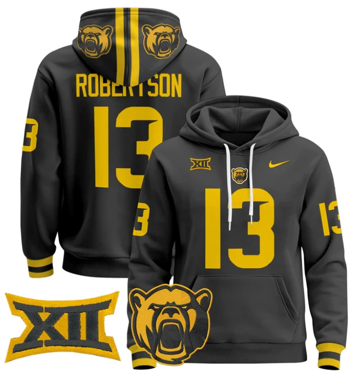 Sawyer Robertson Hoodie #13 Baylor Bears 2024 Pullover Stitched by Hoodie Pullover