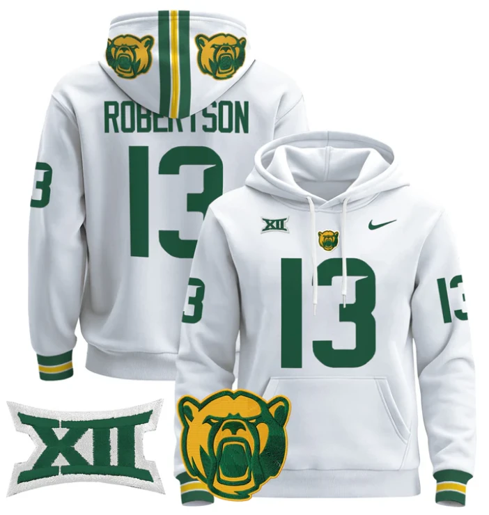 Sawyer Robertson Hoodie #13 Baylor Bears 2024 Pullover Stitched by Hoodie Pullover