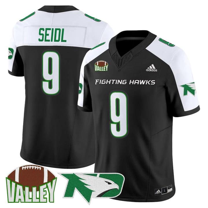 Sawyer Seidl Jersey #9 North Dakota Fighting Hawks 2025 Stitched by My Store NCAA Football Jerseys