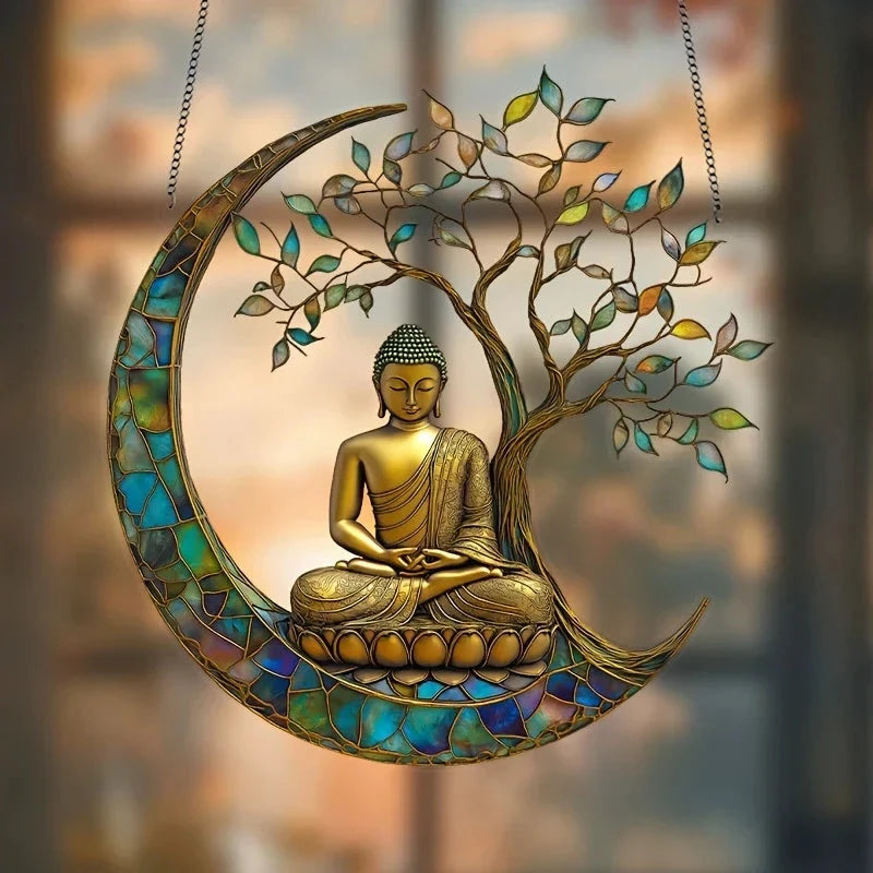 Acrylic Sun Catcher ZenLight | 2D Buddha Decor | Window & Home Accessory | Spiritual Room Design by BowLift